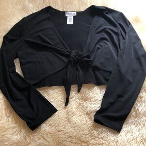 Black tie front jacket size PL